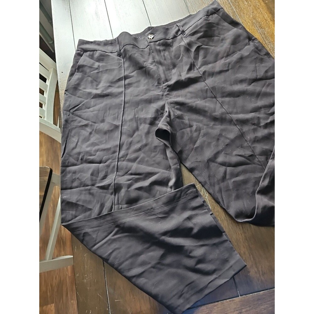 Ophelia Roe Pintuck Women’s Black Dress Pants 4 Pockets Elastic Waist 2X